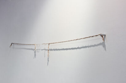 Untitled (Rope woven with threads extracted from 243 books of politics) - a Sculpture & Installation Artowrk by Ivan Perera